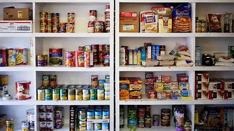 photo of food pantry shelves.